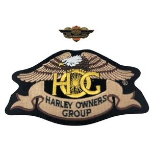Harley-Davidson HOG 25th Anniversary MDA Patch & Pin Set 2005 Biker Eagle Black